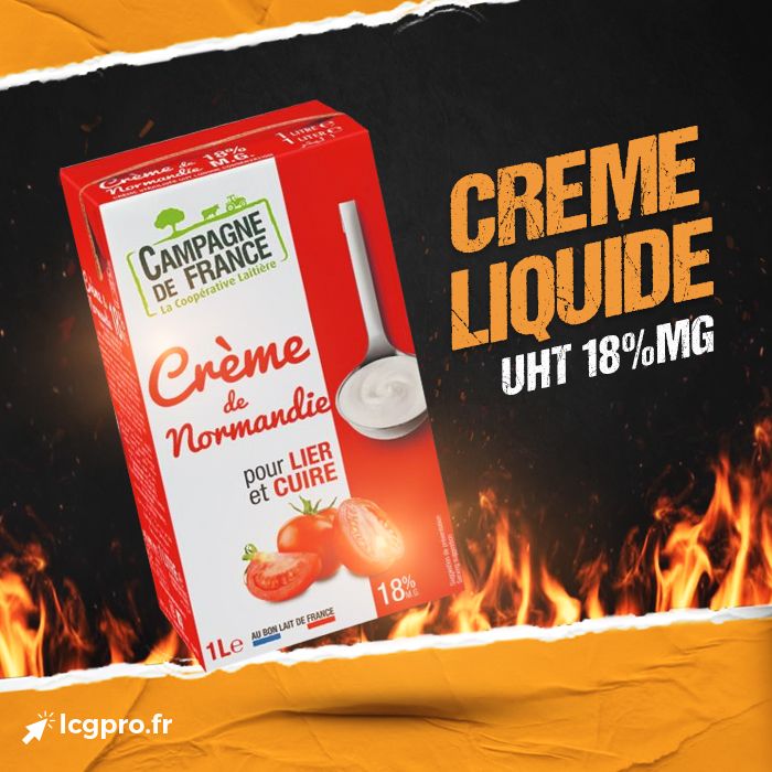 Crème liquide UHT 18%MG CAMPAGNE DE FRANCE