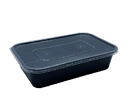 Barquette micro-ondable noir + couvercle REAL 500ml X250
