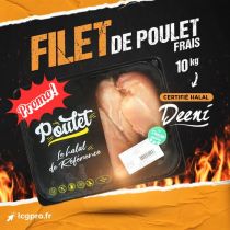 FILET DE POULET FRAIS 10KG HALAL Deeni-PROMO